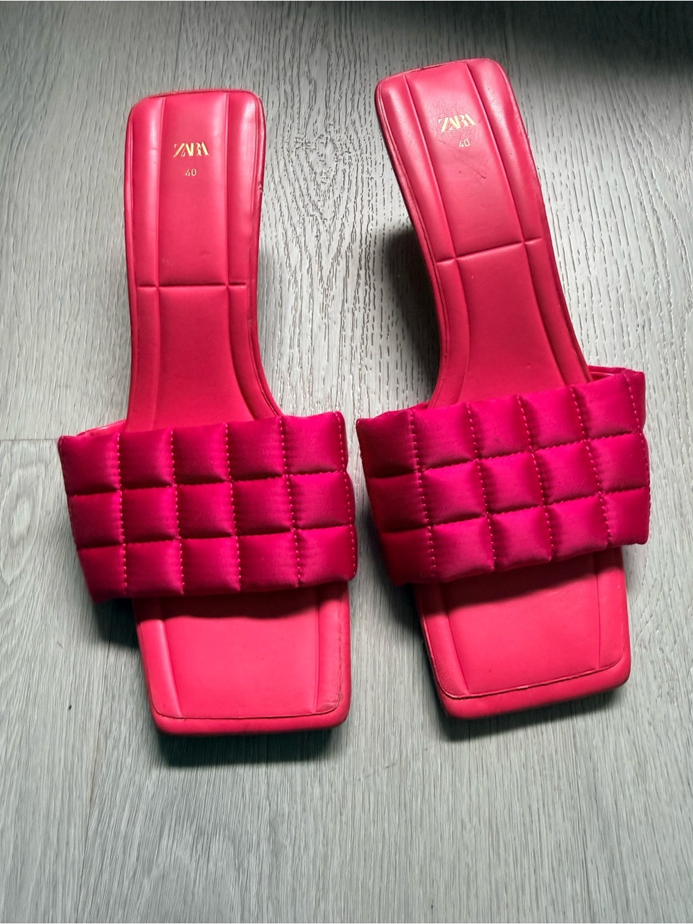Zara Fuchsia Quilted Slide Mules